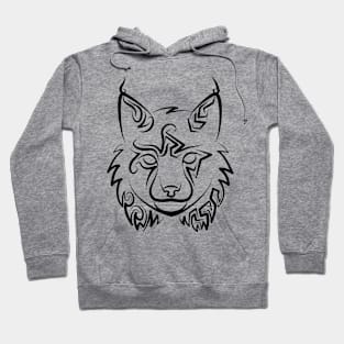 Black and White Tribal Lynx Hoodie